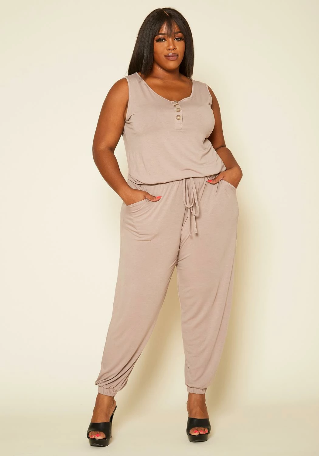 Plus Size Lounge Sleeveless Jumpsuit 1 Plus Size Lounge Sleeveless Jumpsuit