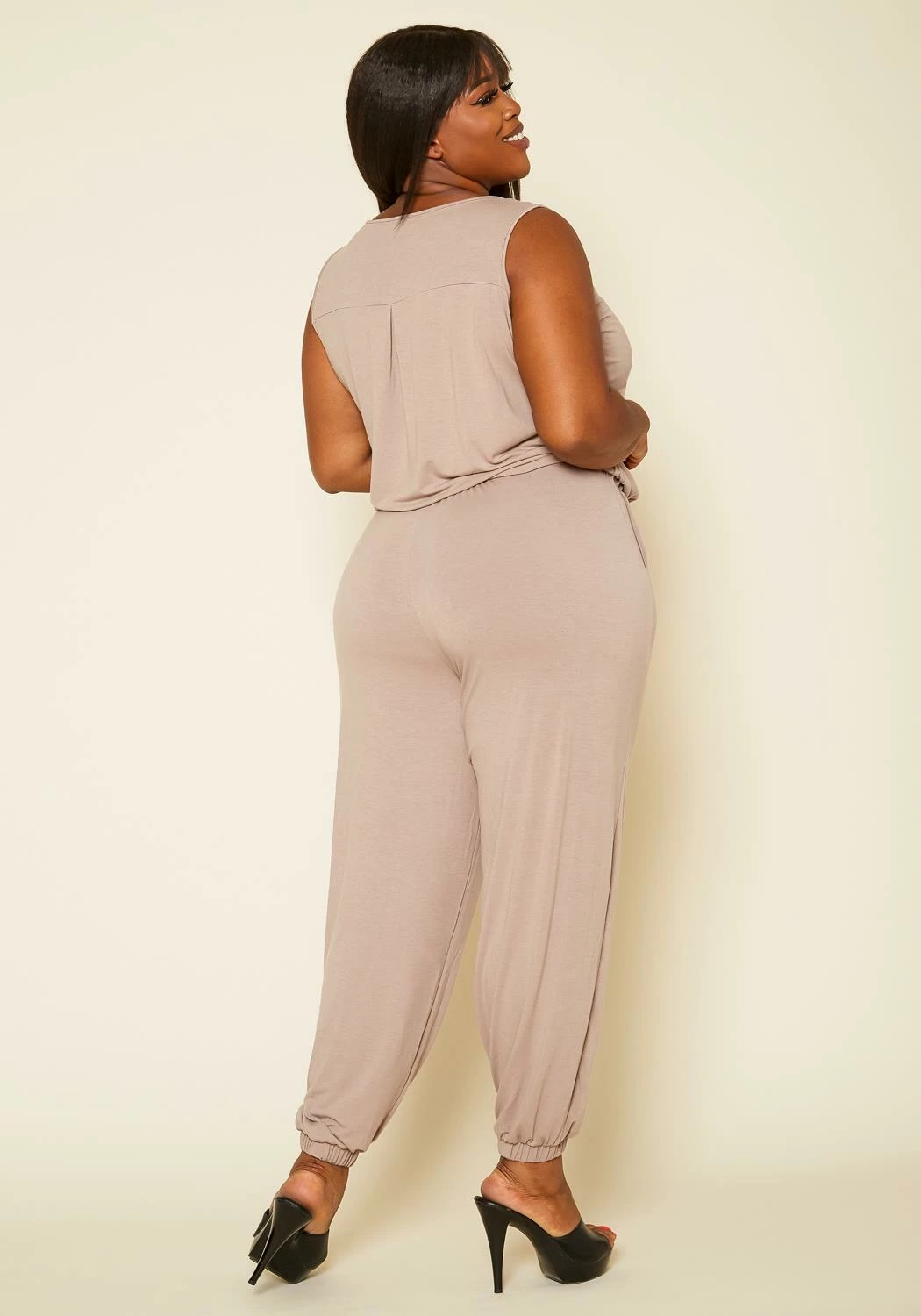 Plus Size Lounge Sleeveless Jumpsuit 4 Plus Size Lounge Sleeveless Jumpsuit - Image 4