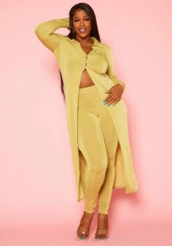 Plus Size Longline Top & Leggings Set