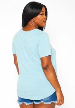 Plus Size V-Neck Basic Blouse -Asoph Sales Shop 2020630 003 3