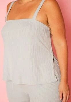 Plus Size Ribbed Tank Top & Wide Leg Pants Set -Asoph Sales Shop 2020756 003 3