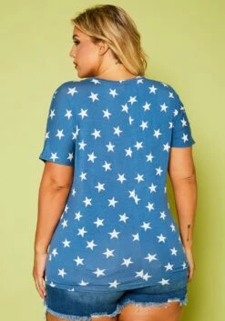 Plus Size Relaxed Fit Star Print Top -Asoph Sales Shop 2020761 001 4