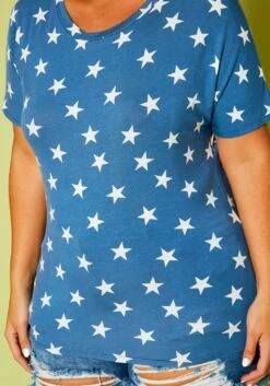 Plus Size Relaxed Fit Star Print Top -Asoph Sales Shop 2020761 001 5