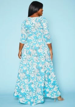 Plus Size Fit & Flare Floral Print Belted Maxi Dress -Asoph Sales Shop 2020893 002 4