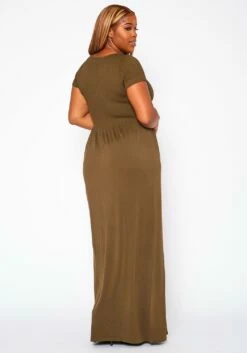 Plus Size Smocked Seamless Fit & Flare Maxi Dress -Asoph Sales Shop 2020996 004 3
