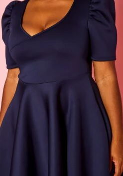 Plus Size Puff Sleeve Flare Mini Dress -Asoph Sales Shop 2021049 002 5