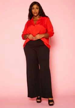 Plus Size Solid Collar Neck Shirt -Asoph Sales Shop 2021374 005 3