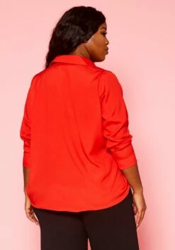 Plus Size Solid Collar Neck Shirt -Asoph Sales Shop 2021374 005 5