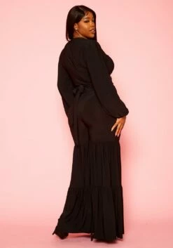 Plus Size Wrap Crop Top & Bell Flare Pants -Asoph Sales Shop 2021375 001 4