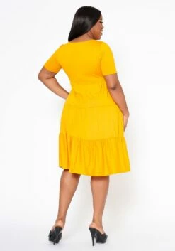 Plus Size Effortless Ruffled Fit & Flare Dress -Asoph Sales Shop 2022516 002 3
