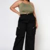 Plus Size Wide Leg Utility Cargo Pants