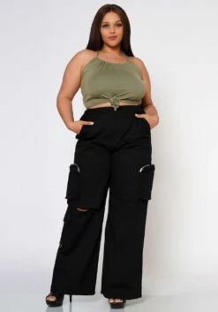 Plus Size Wide Leg Utility Cargo Pants -Asoph Sales Shop 2022558 001 2