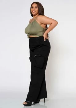 Plus Size Wide Leg Utility Cargo Pants -Asoph Sales Shop 2022558 001 3