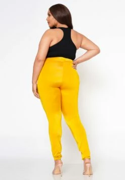 Plus Size Posh Stretch Satin Slim Pants -Asoph Sales Shop 2022581 001 3