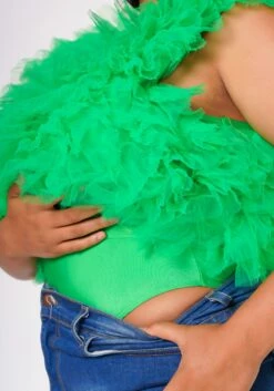 Plus Size Ruffle Tulle Sleeveless Bodysuit -Asoph Sales Shop 2022624 001 5