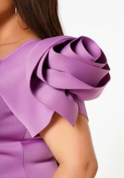 Plus Size Ruffle Flower Shoulder Midi Dress -Asoph Sales Shop 2022638 004 6