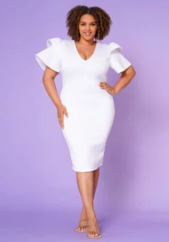 Plus Size Shoulder Flare Maxi Dress